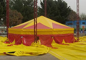 اجرای پروژه چادر سیرک در پارک ترافیک نیشابور